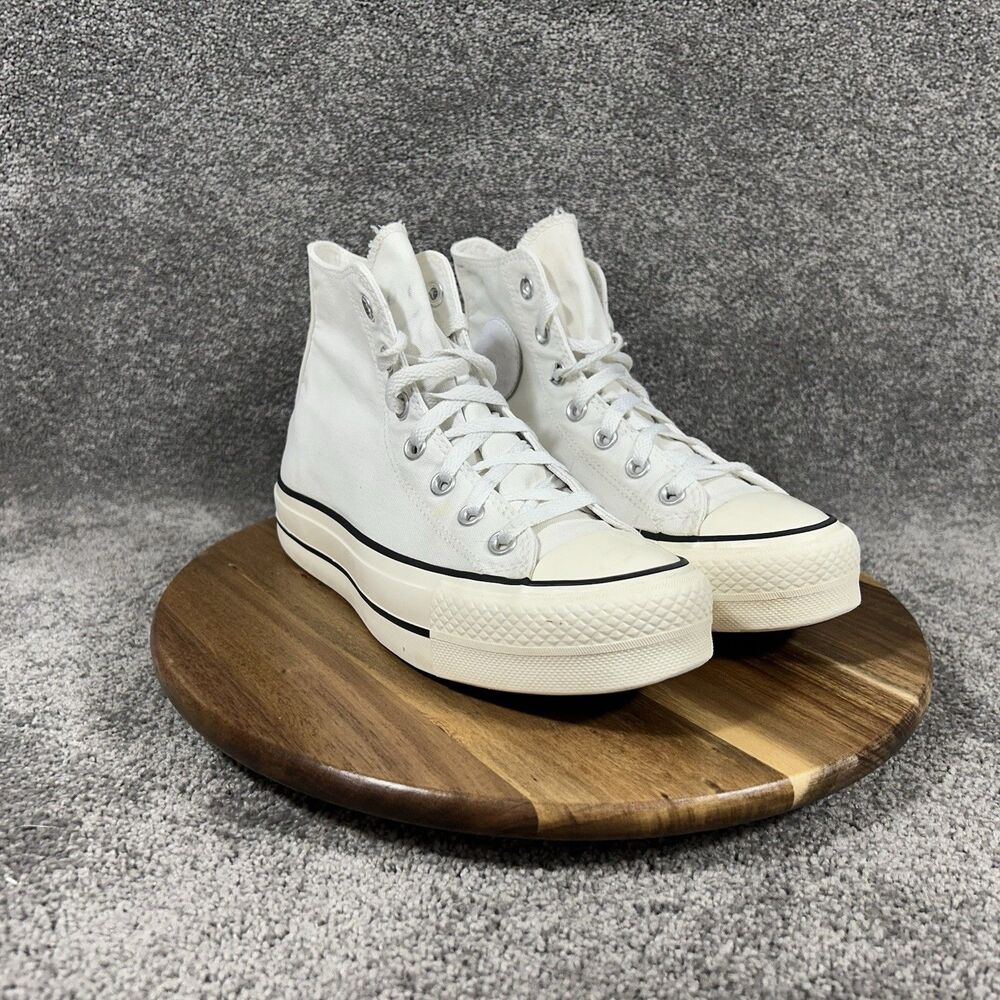 Converse All Star Hi Lift 171209C Women’s Size 7 White Platform Shoes Used - Picture 2 of 15